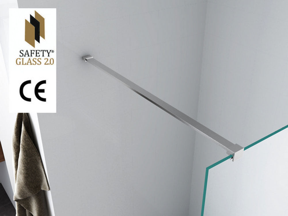 Wiesbaden Graffic inloopdouche 800 x 2000 x 10 mm nano safety glass folie helder glas/chroom