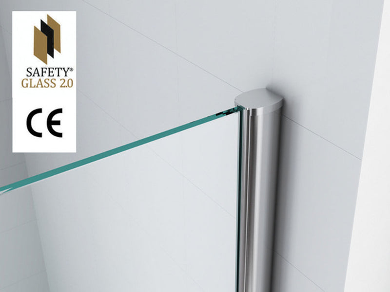 Graffic inloopdouche 800 x 2000 x 10 mm nano safety glass folie helder glas/chroom