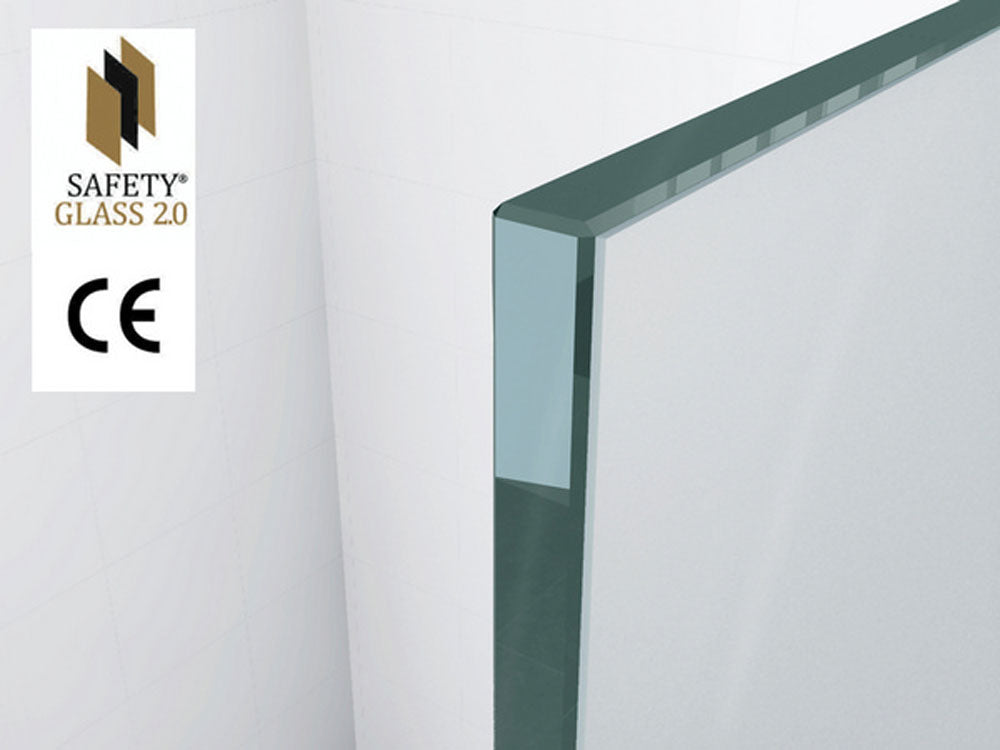 Wiesbaden Graffic inloopdouche 1200 x 2000 x 10 mm nano safety glass folie helder glas/chroom