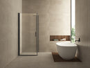 Salone cabine met 1 draaideur 900 x 900 x 2000 x 8 mm nano helder glas/mat zwart
