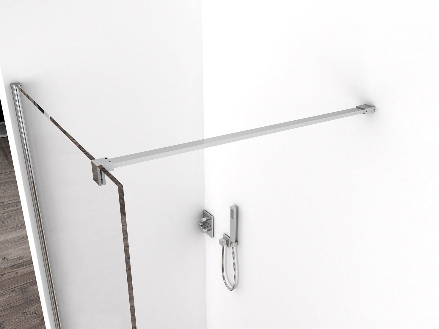 Wiesbaden Comfort inloopdouche 700 x 2000 x 10 mm nano helder glas/chroom