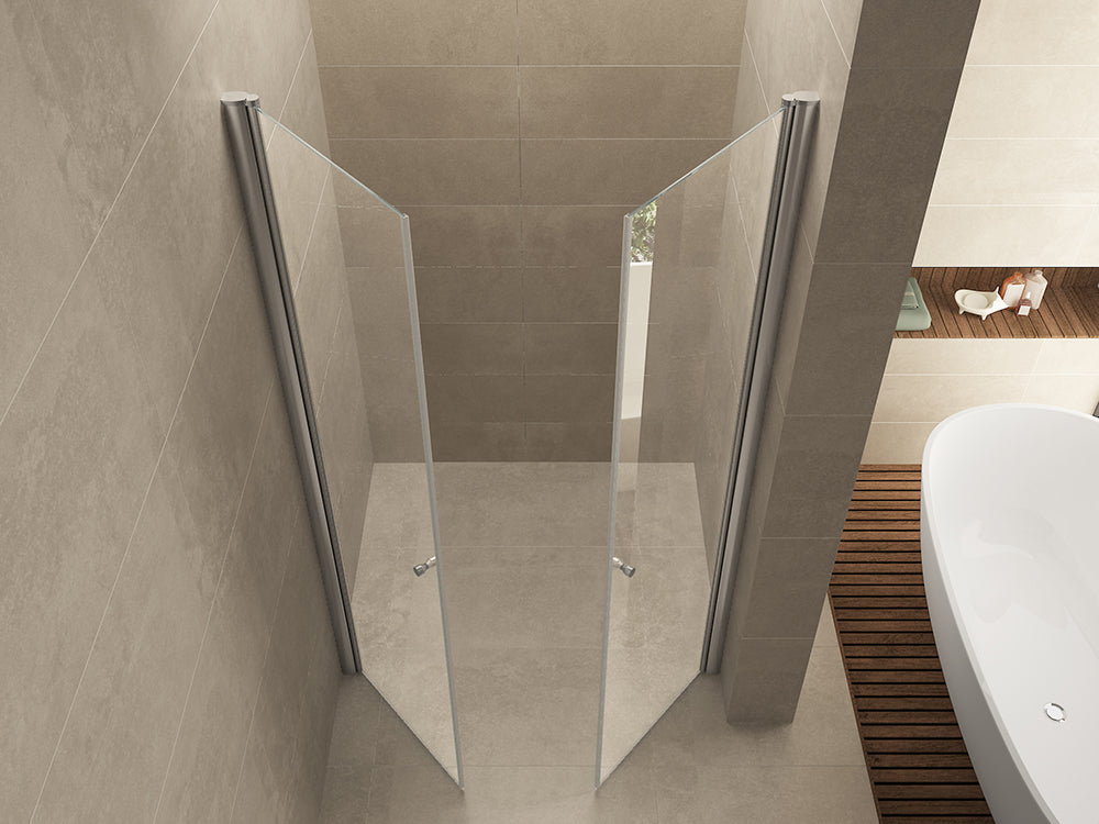 Wiesbaden Lagos pendeldeur in nis 900 x 2000 x 6 mm nano helder glas/chroom