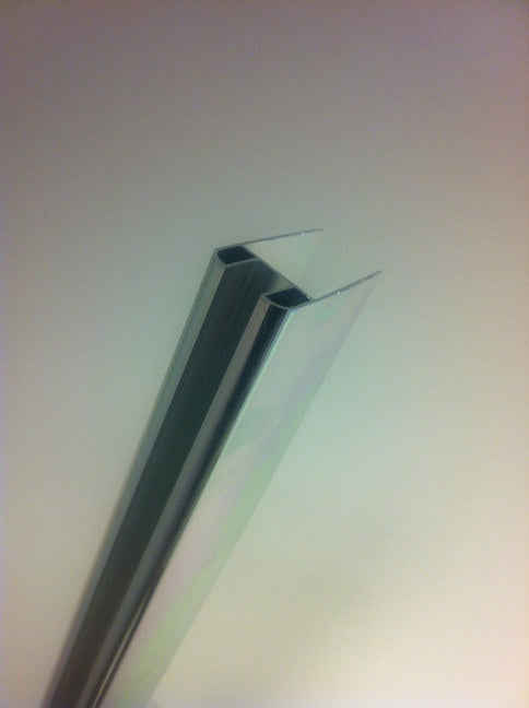 chroom glasprofiel tbv muurprofiel glasdikte 1cm lengte 200 cm