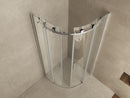 Entra cabine kwartrond met 2 schuifdeuren 900 x 900 x 2000 x 8 mm nano helder glas/chroom