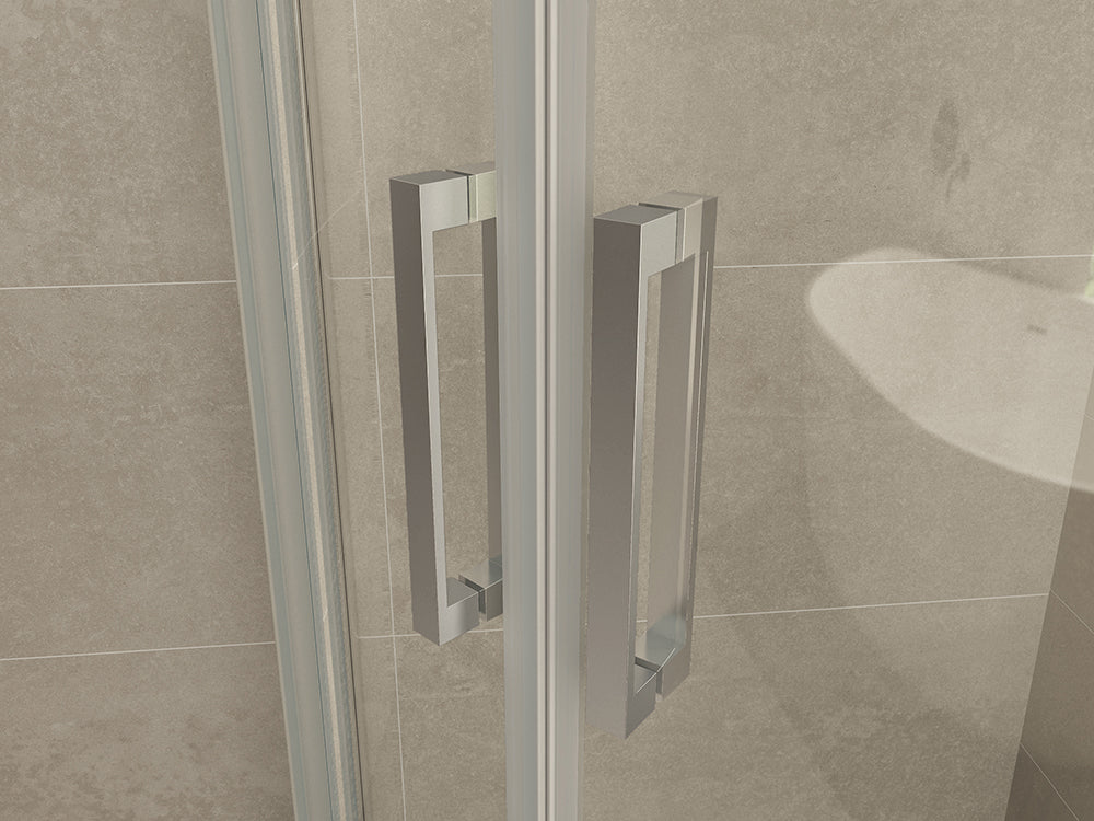 Wiesbaden Entra cabine kwartrond met 2 schuifdeuren 900 x 900 x 2000 x 8 mm nano helder glas/chroom