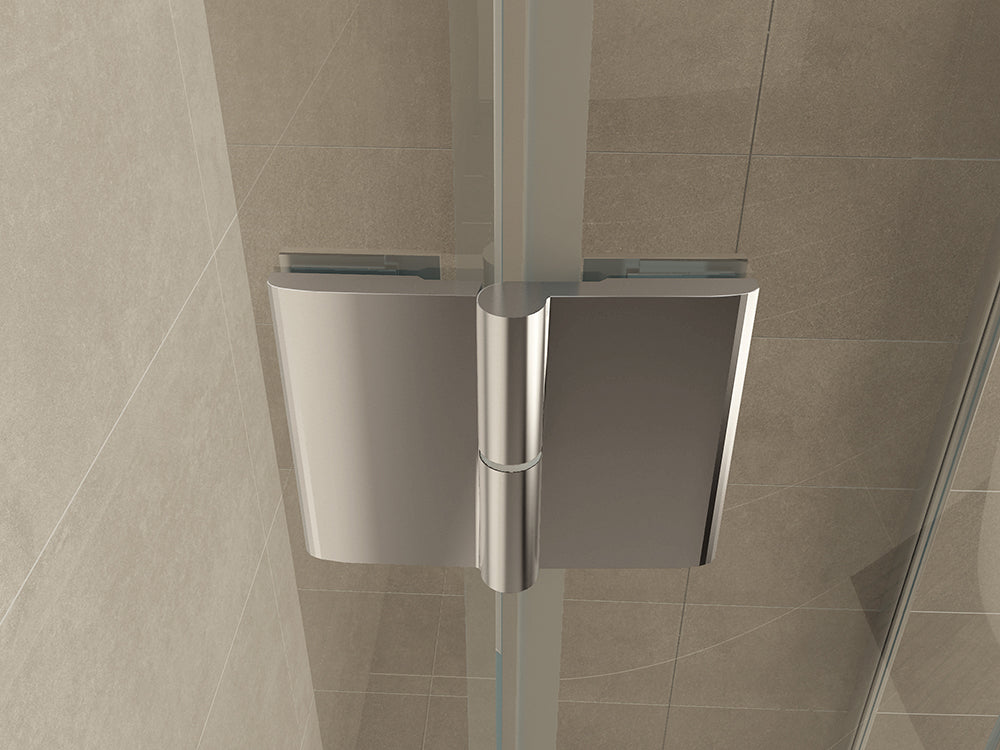 Wiesbaden Curf cabine kwartrond met 1 draaideur rechts 900 x 900 x 2000 x 8 mm helder glas/chroom