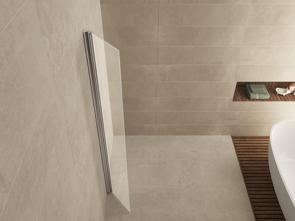 Wiesbaden Comfort zijwand draaibaar met muurprofiel 400 x 2000 x 10 mm nano helder glas/chroom