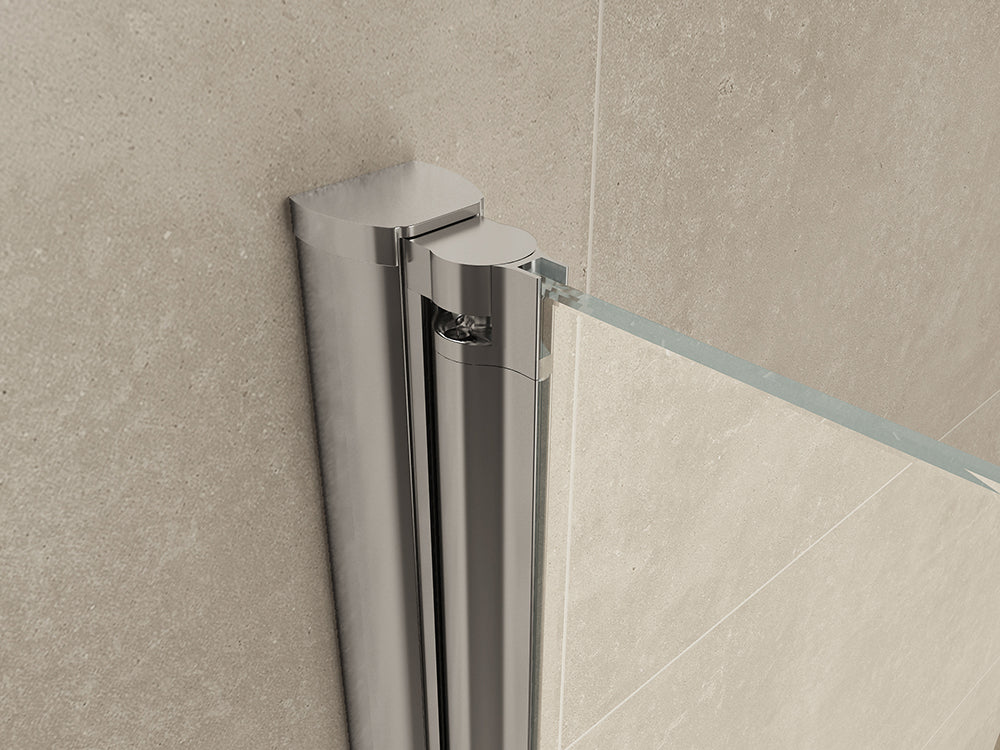 Wiesbaden Comfort zijwand draaibaar met muurprofiel 400 x 2000 x 10 mm nano helder glas/chroom