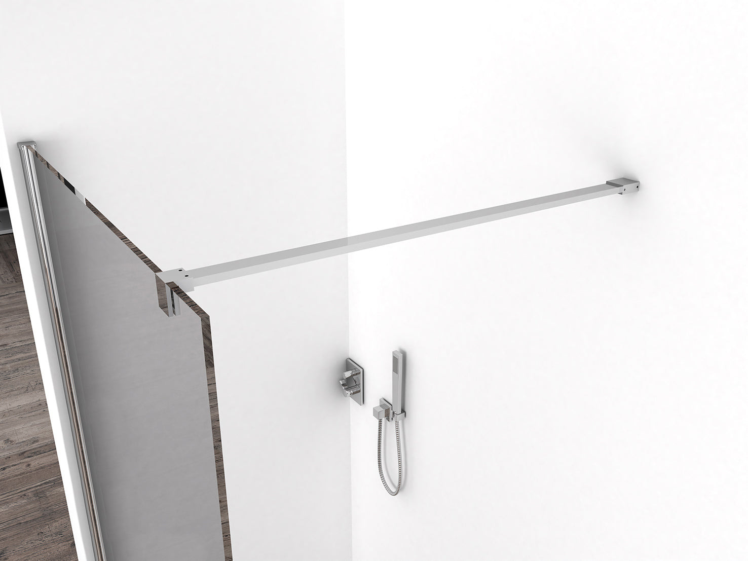 Wiesbaden Comfort inloopdouche 1000 x 2000 x 10 mm nano rookglas/chroom