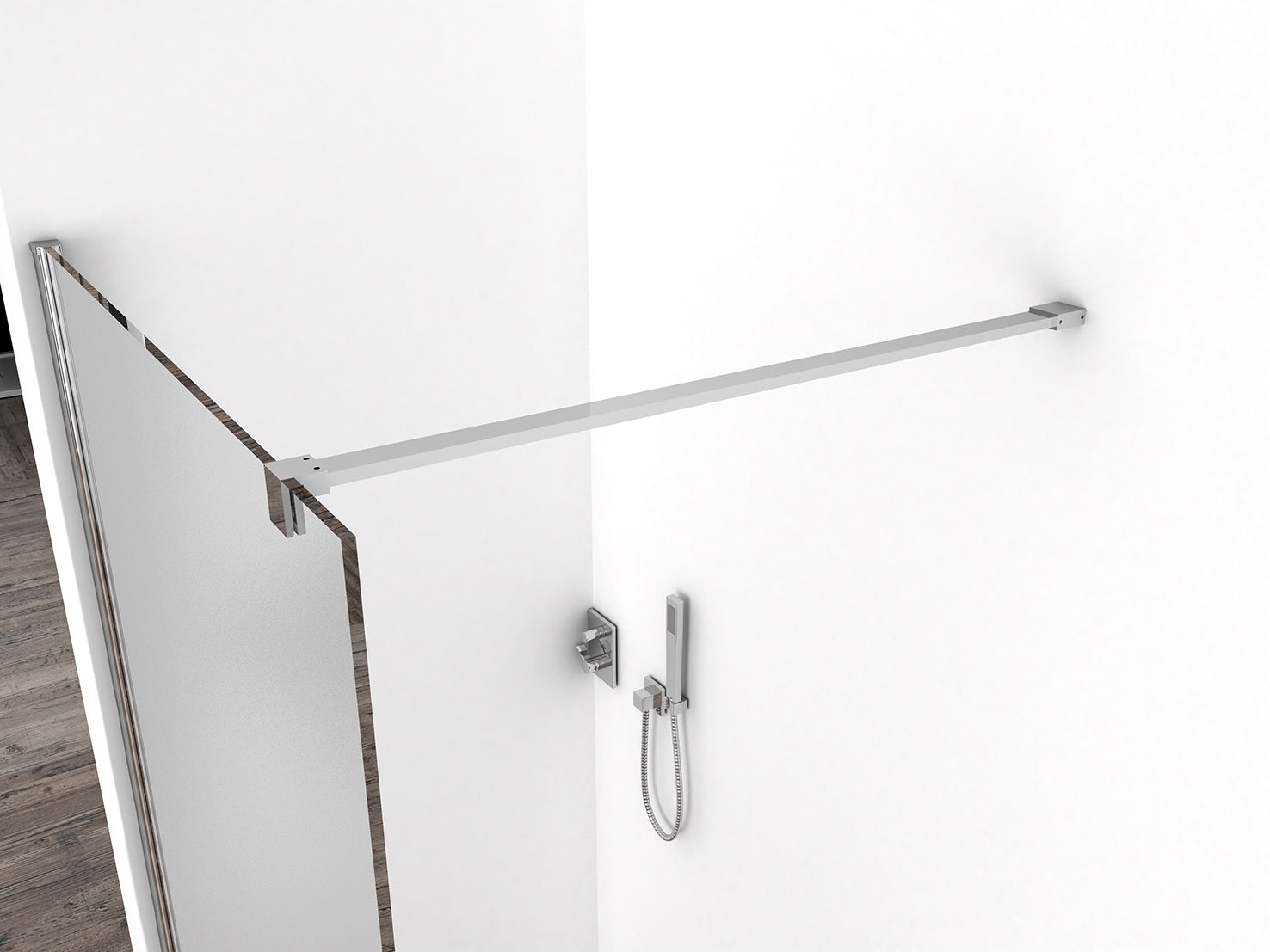 Wiesbaden Comfort inloopdouche 1200 x 2000 x 10 mm nano melkglas/chroom