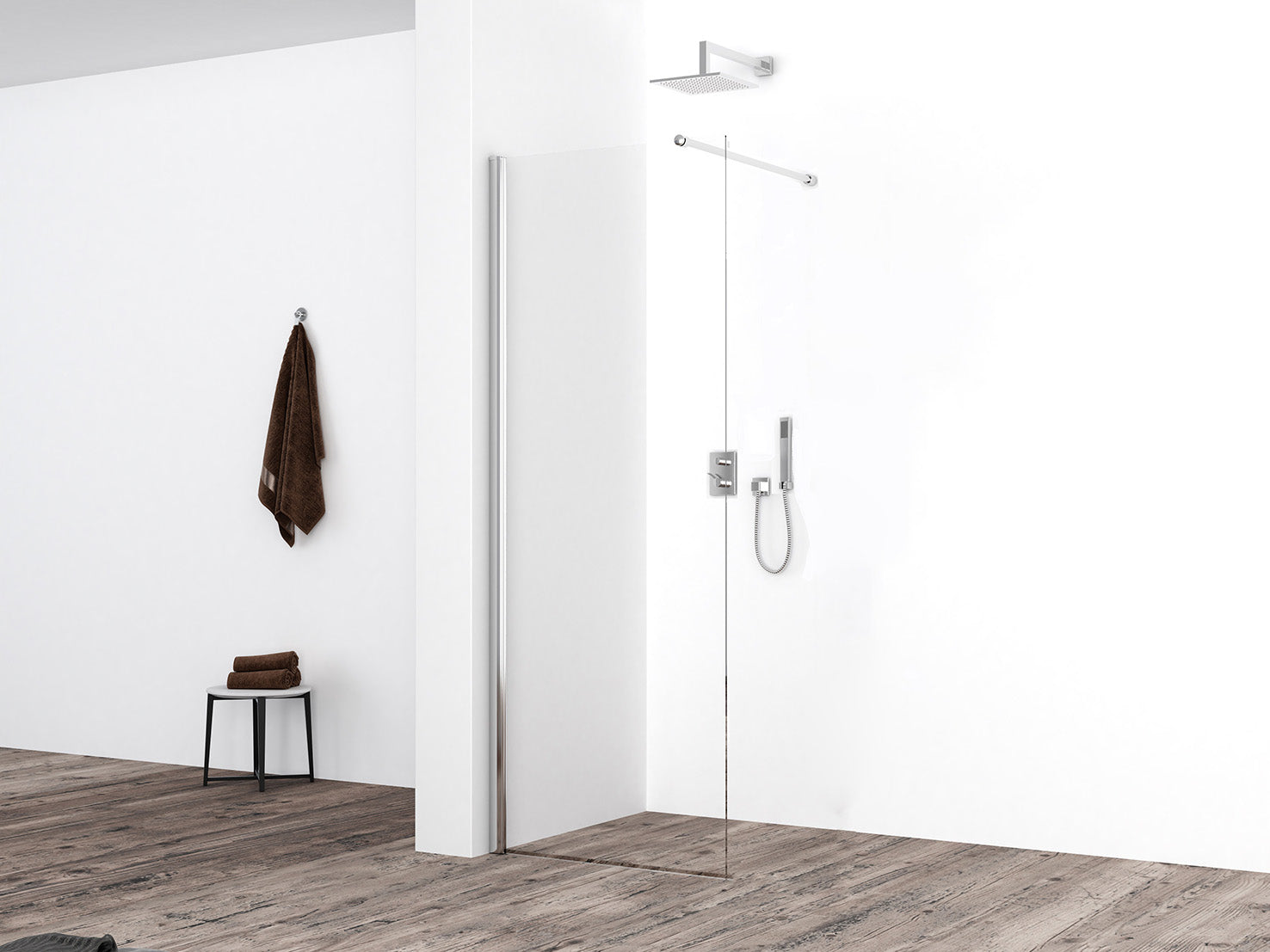 Eco inloopdouche 500 x 2000 x 8 mm nano helder glas/chroom