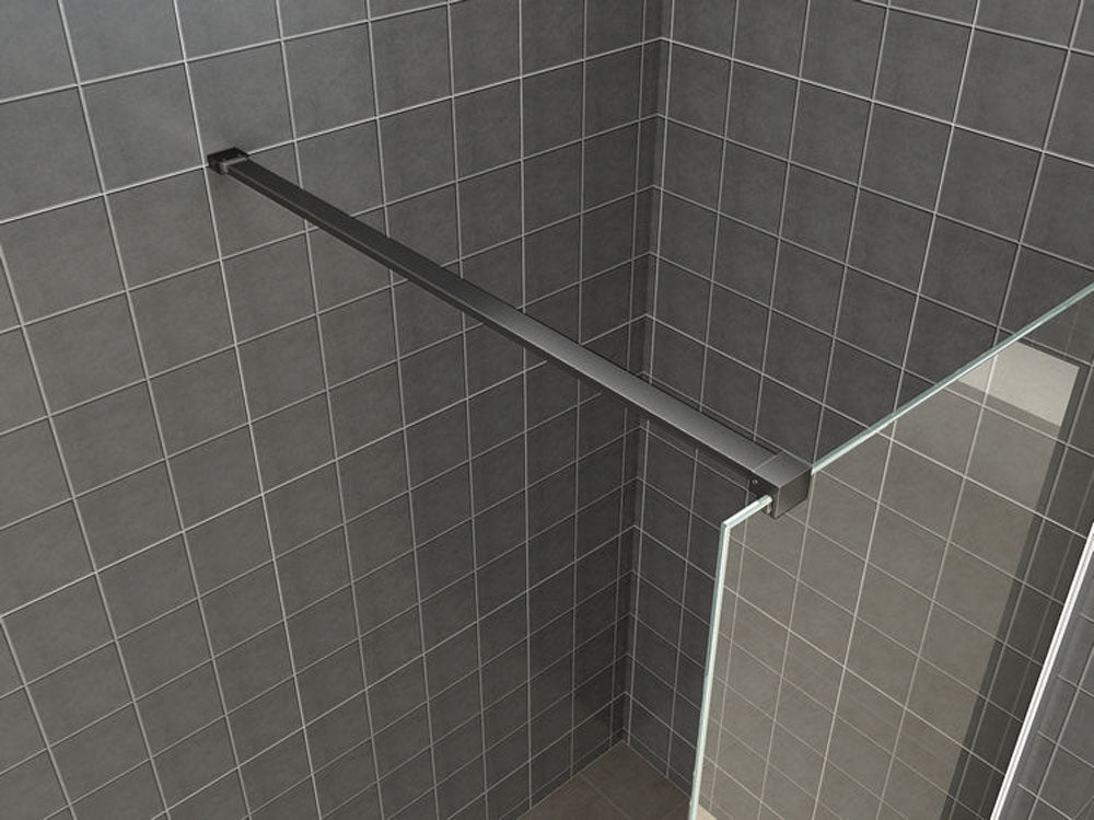 Wiesbaden Graffic inloopdouche 1000 x 2000 x 10 mm nano safety glass folie helder glas/mat zwart