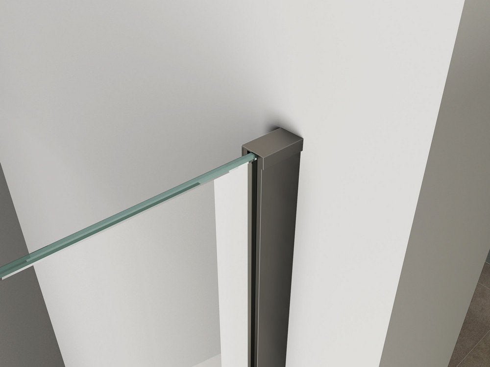 Wiesbaden Graffic inloopdouche 1000 x 2000 x 10 mm nano safety glass folie helder glas/mat zwart