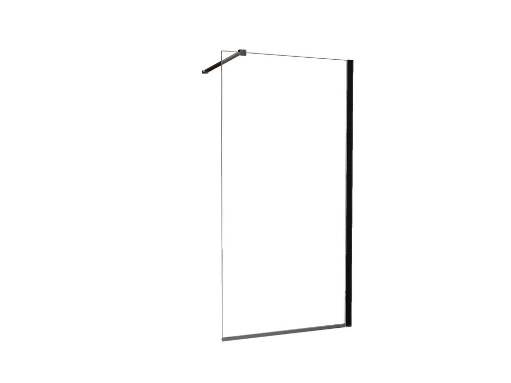 Wiesbaden Graffic inloopdouche 1000 x 2000 x 10 mm nano safety glass folie helder glas/mat zwart
