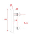 Deurgreep type 7 14,5 cm chroom - maattekening