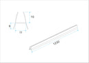 Kunststof bodemstrip tbv inloopdouche 10mm L=1230 - maattekening