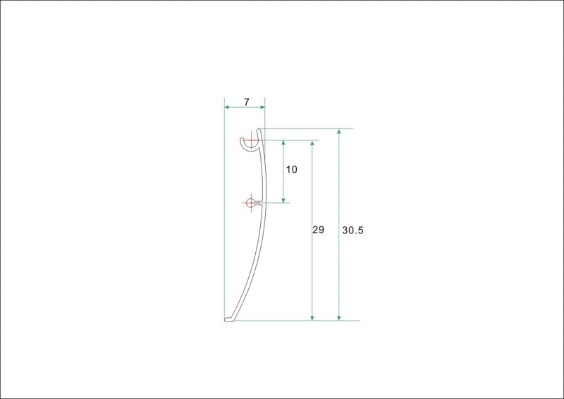 aluminium afdekstrip 200cm wandprofiel eco model