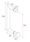 Deurgreep type 4 16,5 cm chroom - maattekening