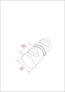 Deurknop type 4 chroom - maattekening