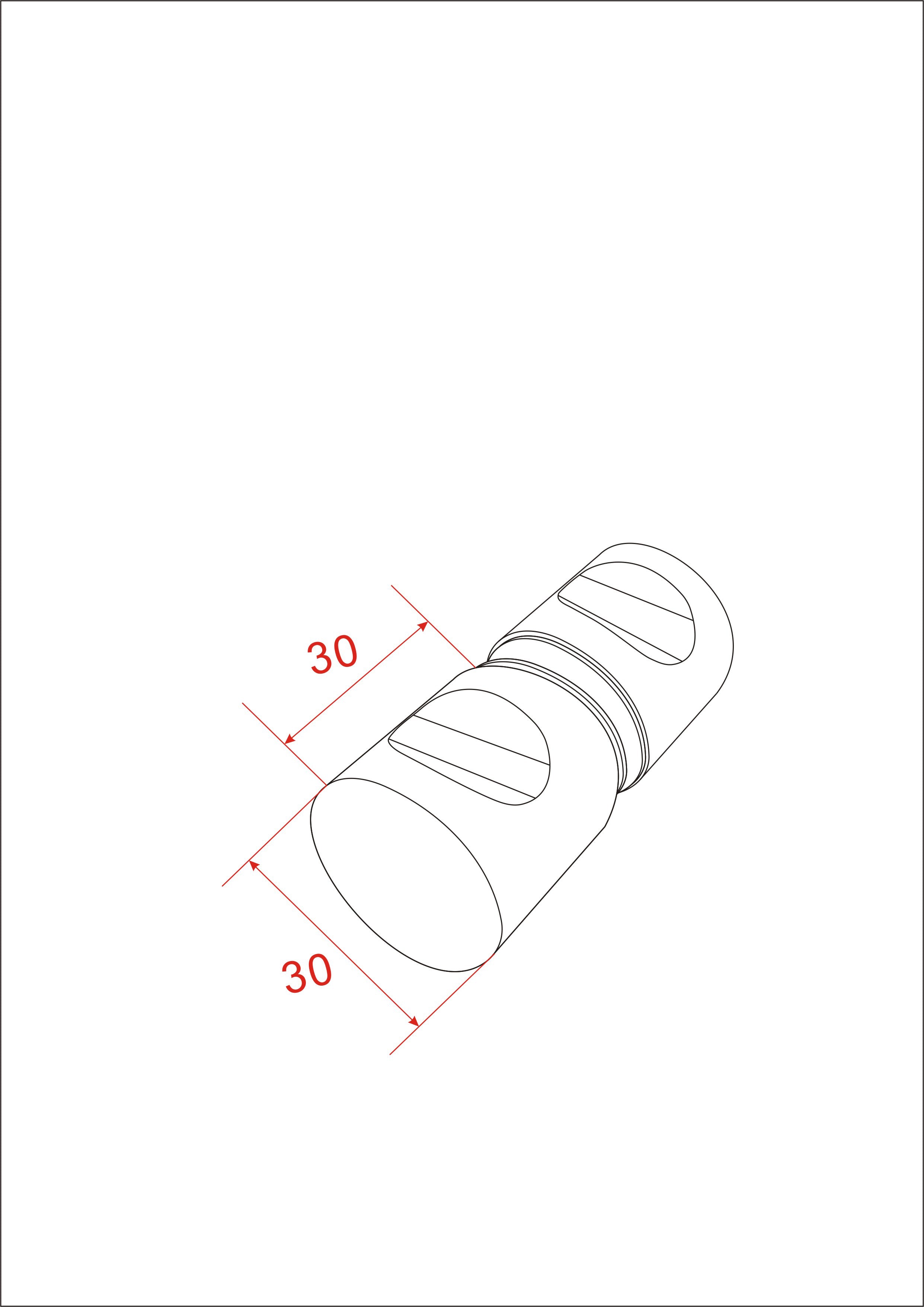 Maattekening Deurknop type 4 chroom