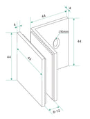 Less glaskoppelingset voor profielloze inloopdouche 2 stuks gunmetal - maattekening