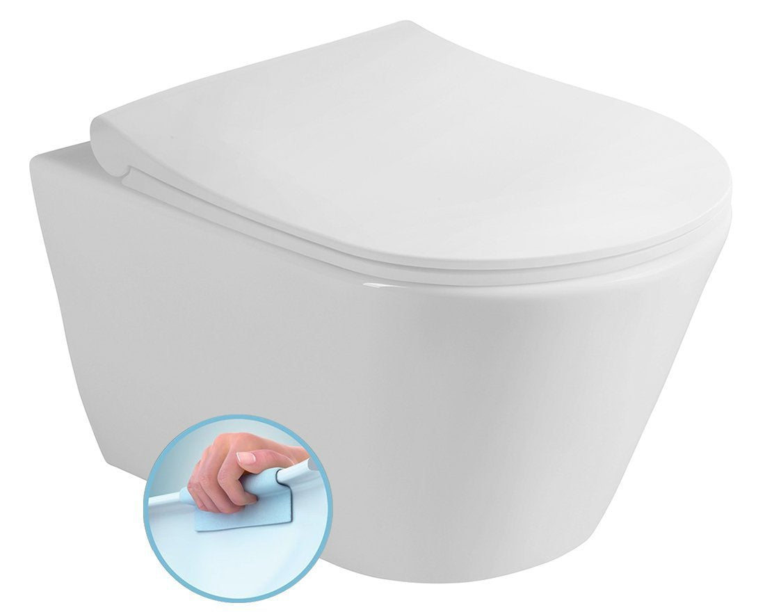 Wandtoilet Avva Short 35,5X49Cm Wit Randloos
