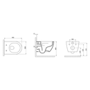 Verkort Wandcloset Luna 35,5x49cm Wit Randloos