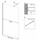 Rea Aero Black Mat 110 douchewand met plank en EVO hanger - View 7