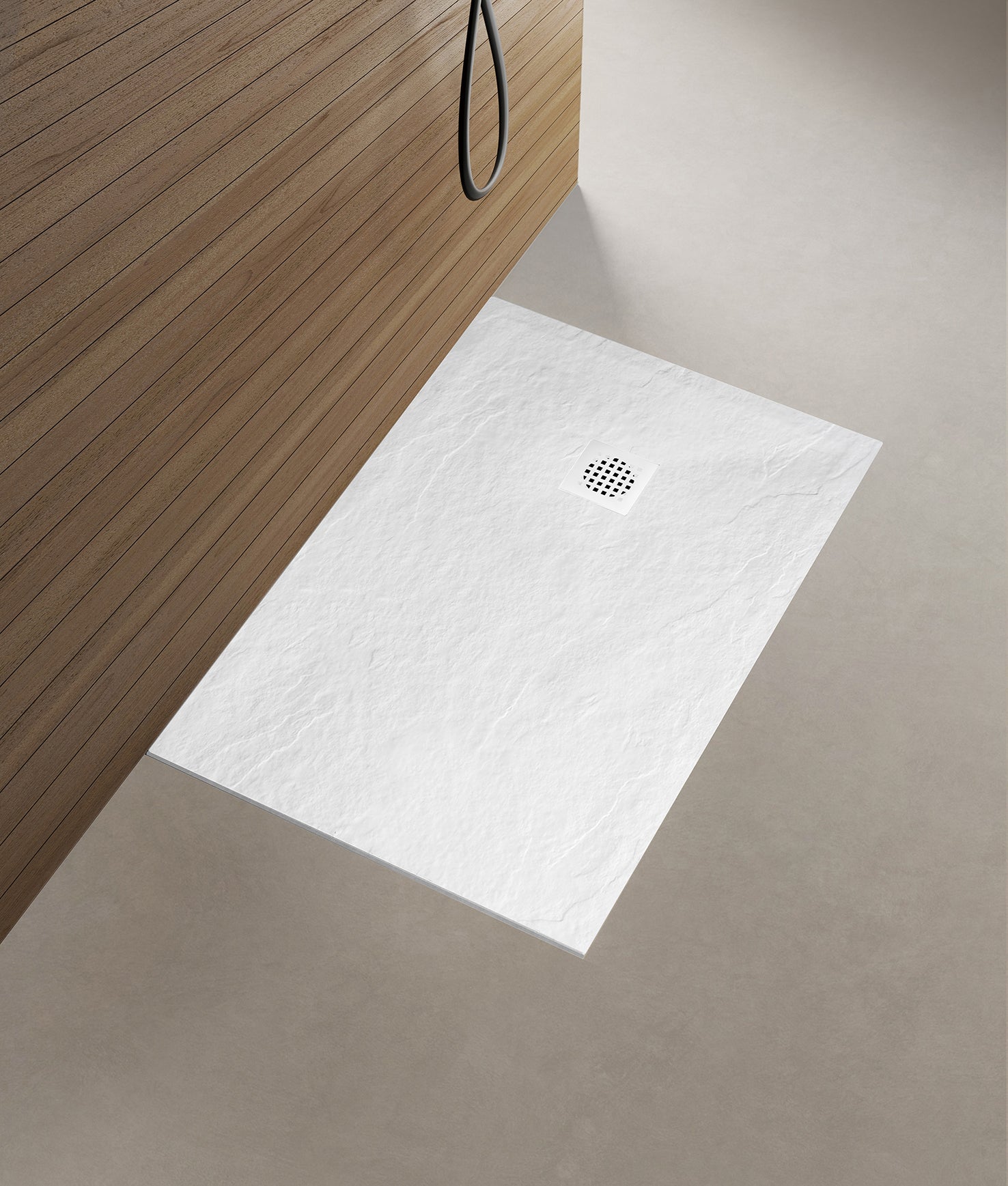 Wiesbaden Stonea douchebak antislip composiet 900x1400x30 mm inkortbaar mat wit