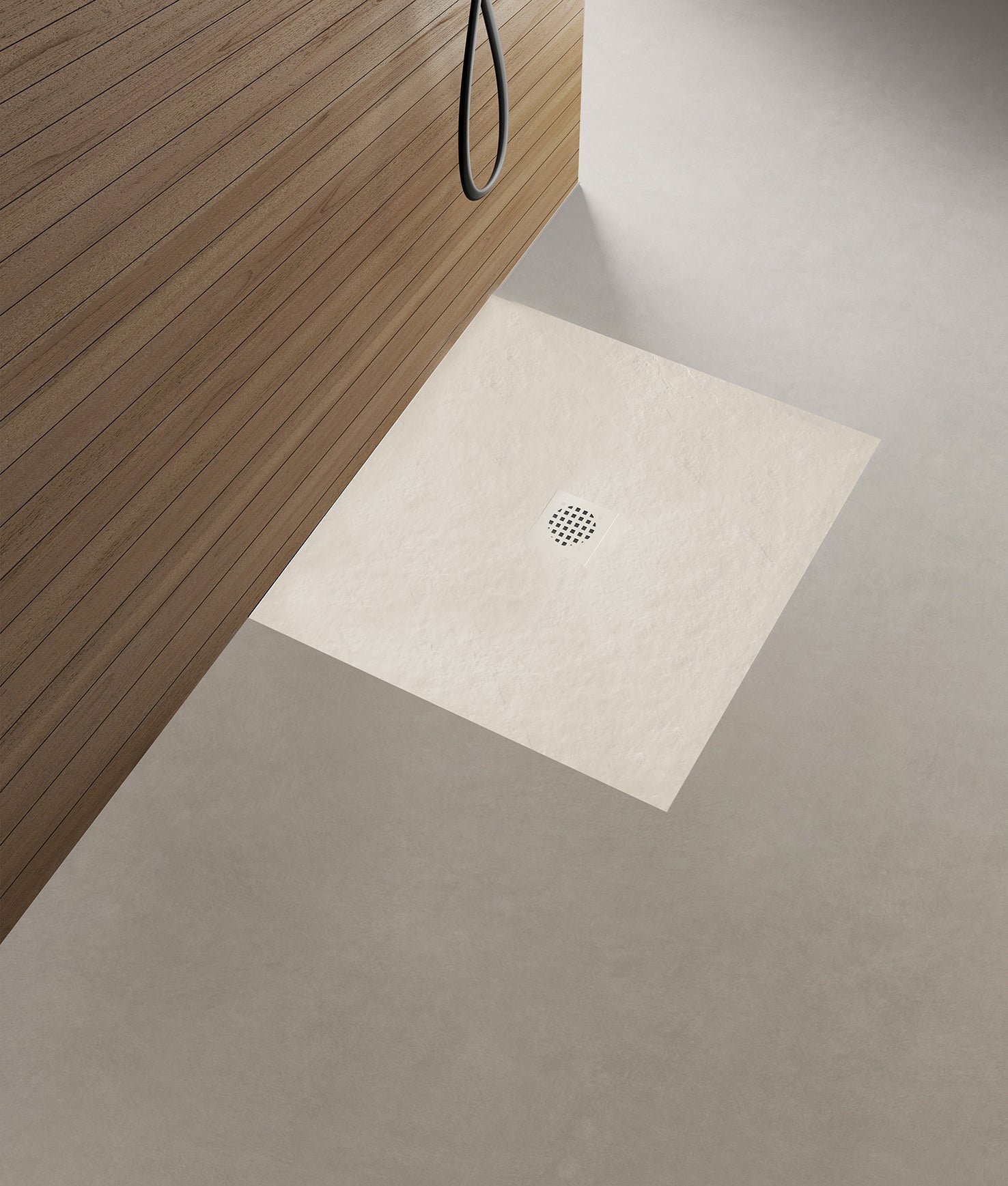 Wiesbaden Stonea douchebak antislip composiet 900x900x30 mm inkortbaar beige