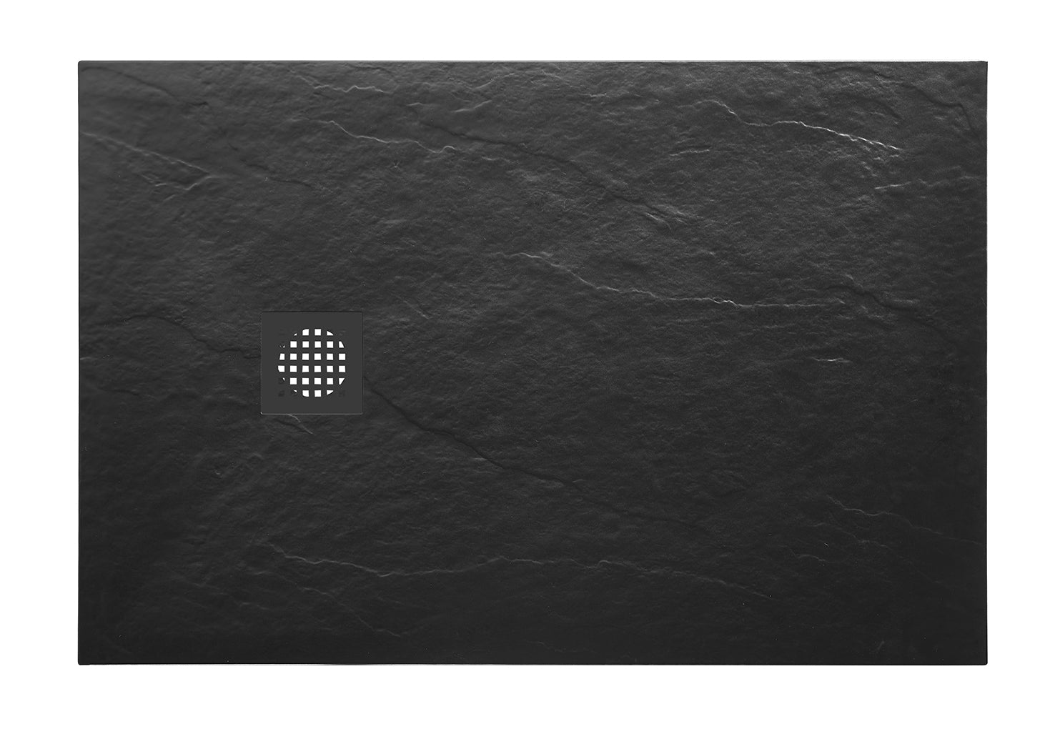 Wiesbaden Douchebak Antislip Composiet 80x3 cm Mat Zwart