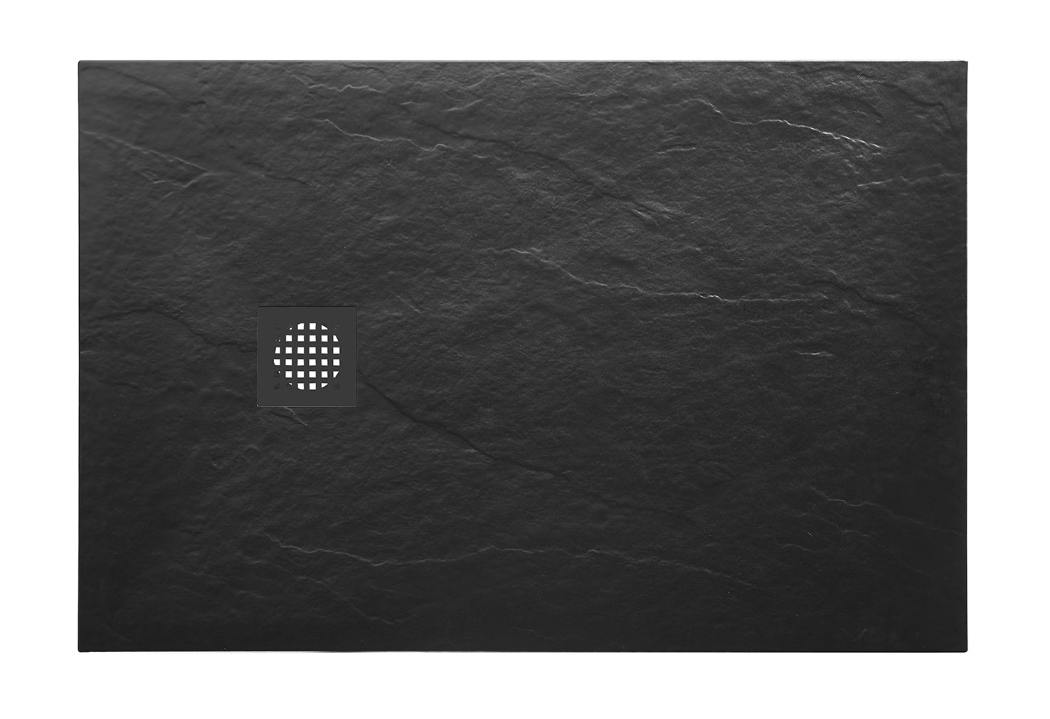 Wiesbaden Douchebak Antislip Composiet 80x3 cm Mat Zwart