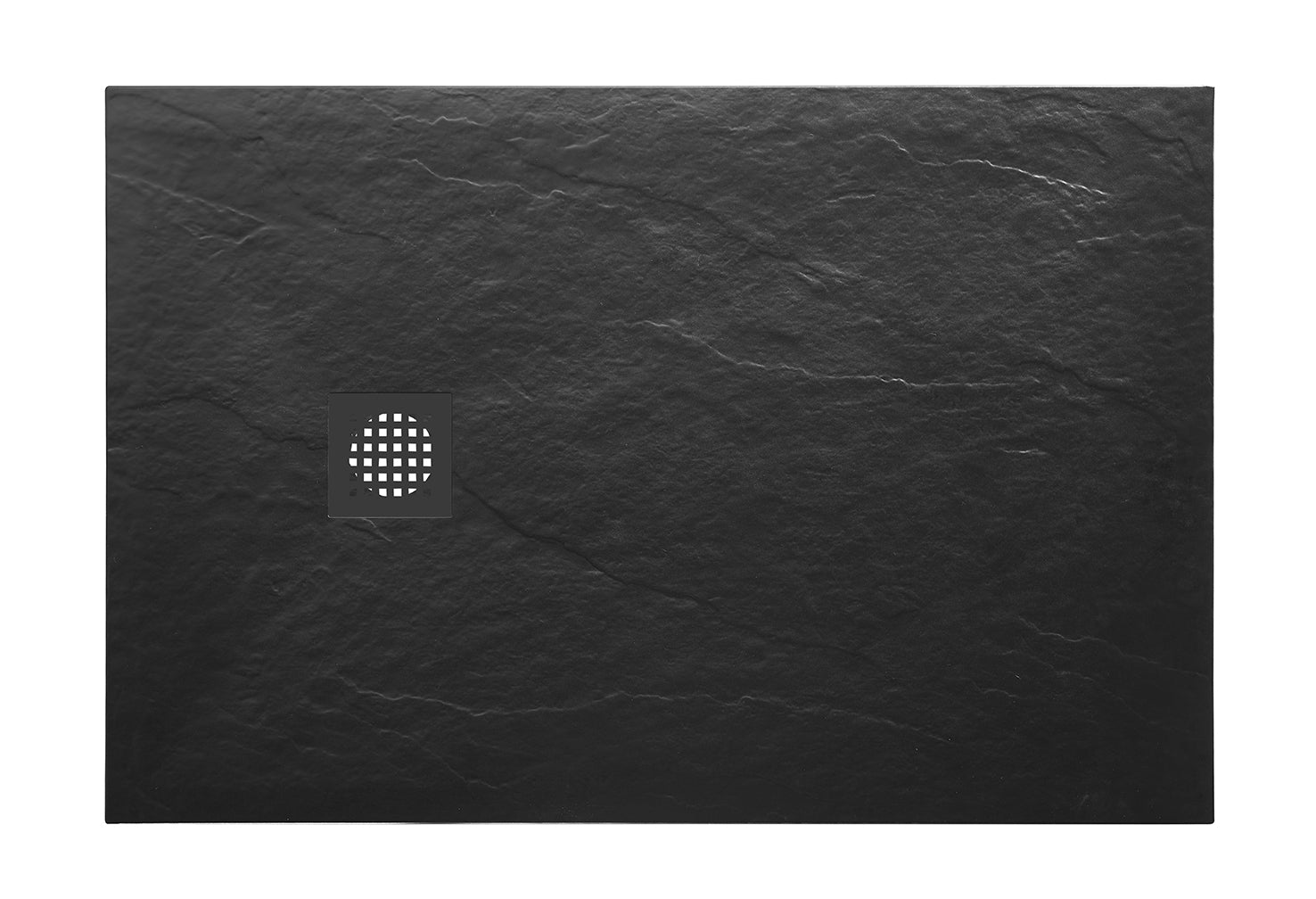 Wiesbaden Douchebak Antislip Composiet 80x3 cm Mat Zwart