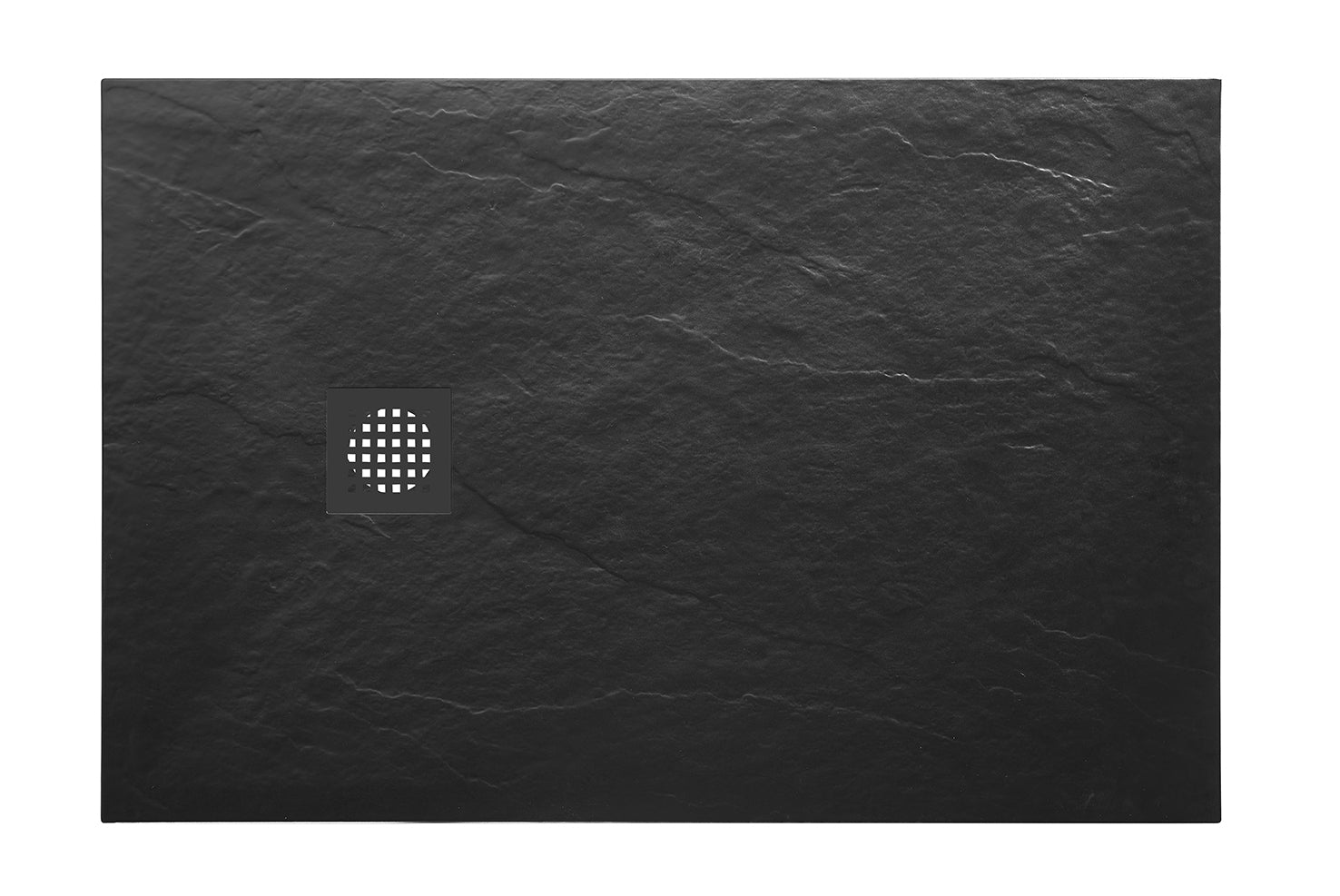 Wiesbaden Douchebak Antislip Composiet 90x3 cm Mat Zwart