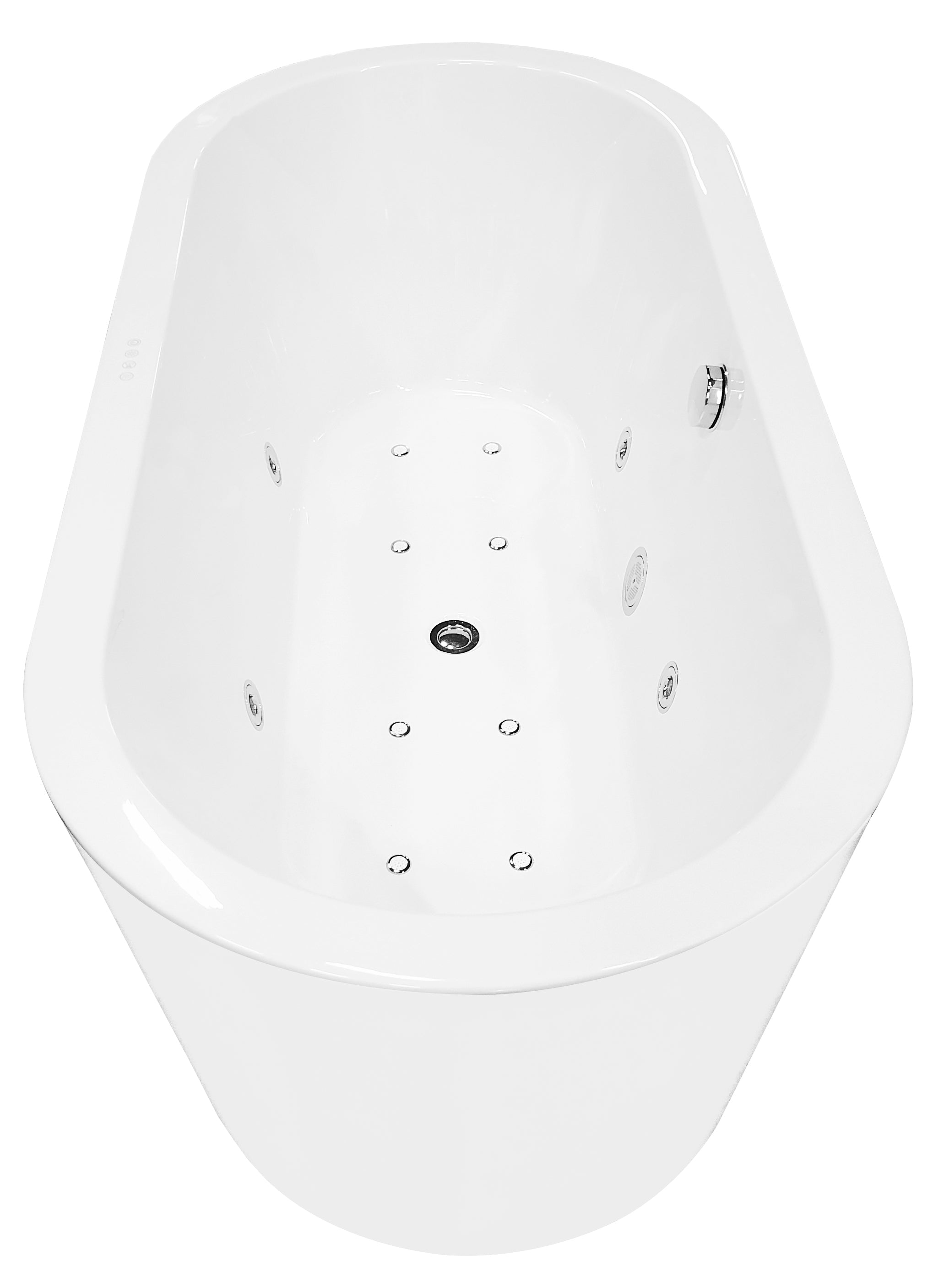 Bovenaanzicht van de badruimte van Whirlpoolbad Korver Libero Wit 170 x 80 cm