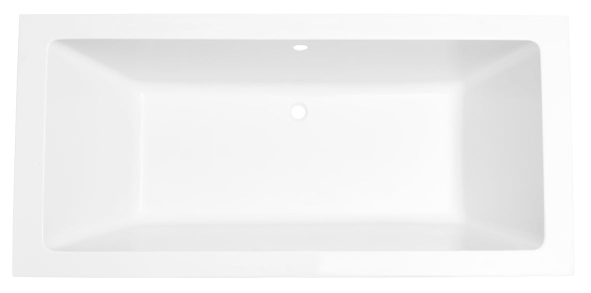Santino SQ inbouw duo ligbad 180x80x49 cm acryl glans wit