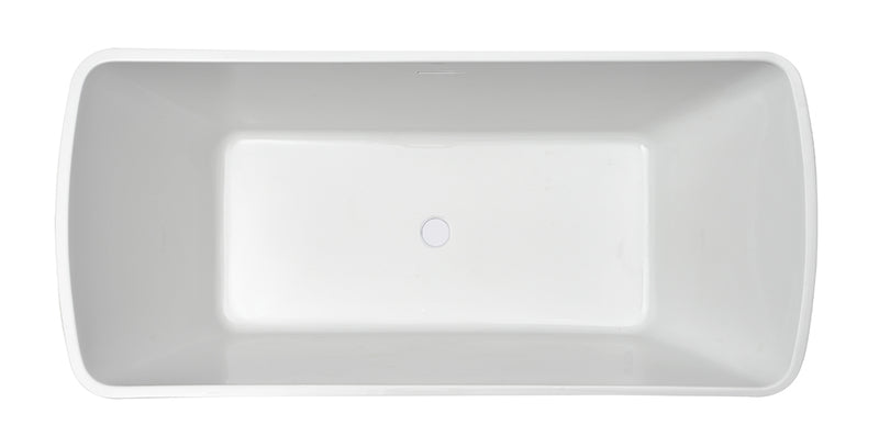 Larx vrijstaand ligbad 170 x 78 cm acryl glans wit met waste glans wit