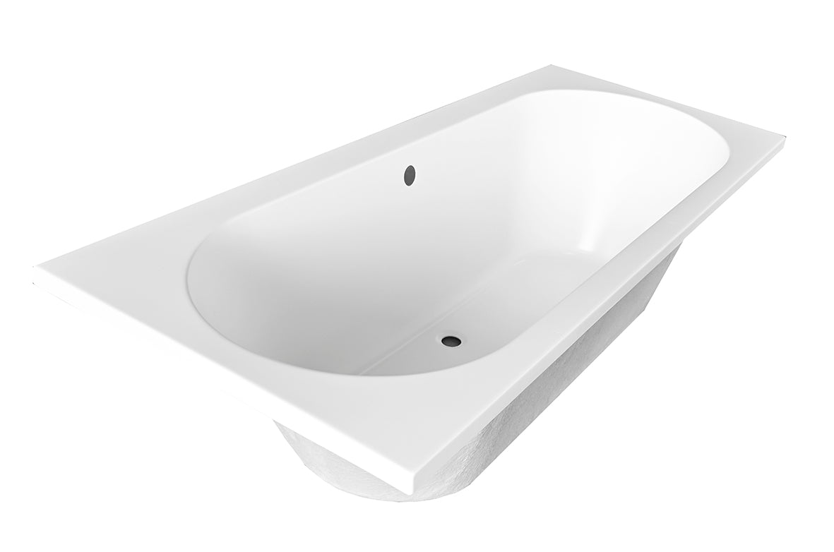 Portus RD inbouw duo ligbad 180x80x49 cm mat wit