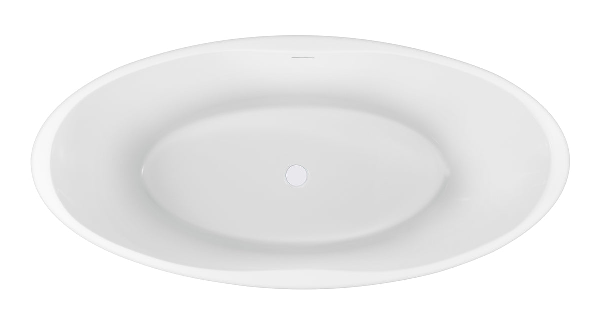 Bovenaanzicht van de badruimte van Vrijstaand Bad Korver Oval Mat Wit 170 x 78 cm