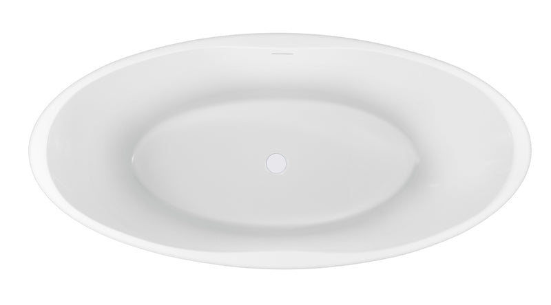 Oval vrijstaand ligbad 170 x 78 cm acryl mat wit met waste mat wit