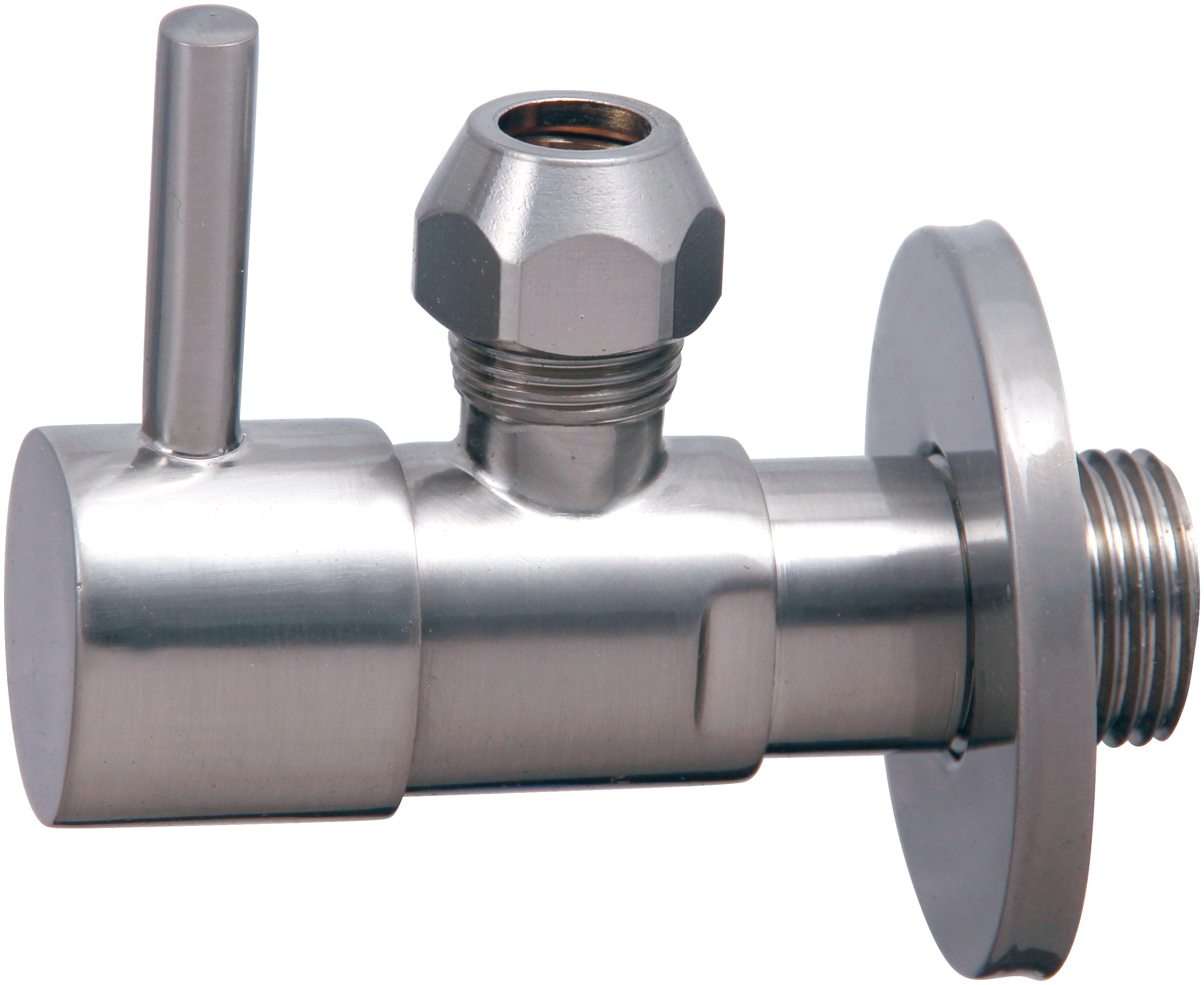 Minimal hoekstopkraan 1/2" x 3/8" of knel 10 mm geborsteld staal PVD – Xellanz – Geborsteld Staal – Hoekstopkraan | Dealplein
