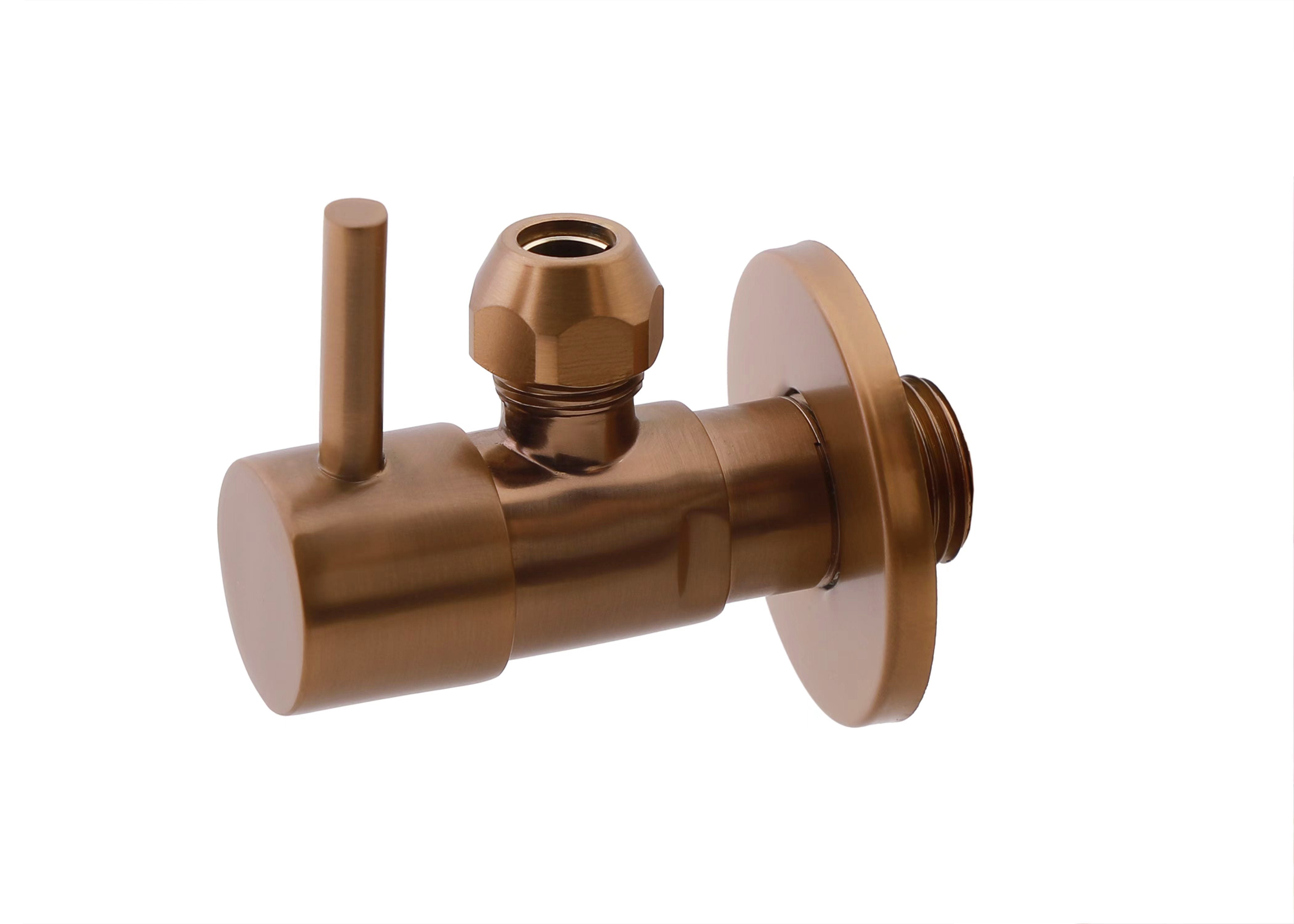 Minimal hoekstopkraan 1/2" x 3/8" of knel 10 mm geborsteld brons koper PVD – Xellanz – Koper – Hoekstopkraan | Dealplein