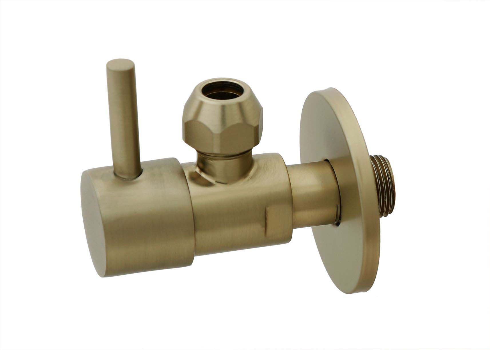 Minimal hoekstopkraan 3/8" x 3/8" of knel 10 mm geborsteld messing PVD – Xellanz – Geborsteld Messing – Hoekstopkraan | Dealplein