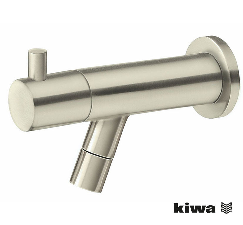 Wiesbaden Amador fonteinkraan met muurbevestiging Kiwa 1/2'' geborsteld staal PVD