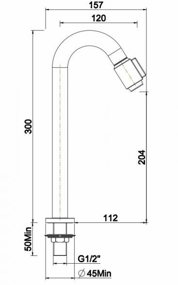 Victoria fonteinkraan XL 1/2'' chroom