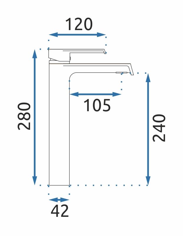 Wastafelkraan Rea Hass Chrom High - View 6