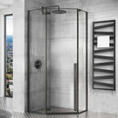 Rea DIAMOND BLACK MAT 100x100 douchewand - View 3