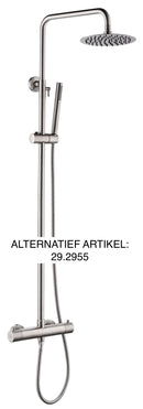 304 thermostatische regendoucheset opbouw geborsteld RVS