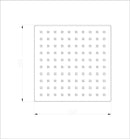 304 hoofddouche vierkant 20 cm geborsteld RVS - maattekening