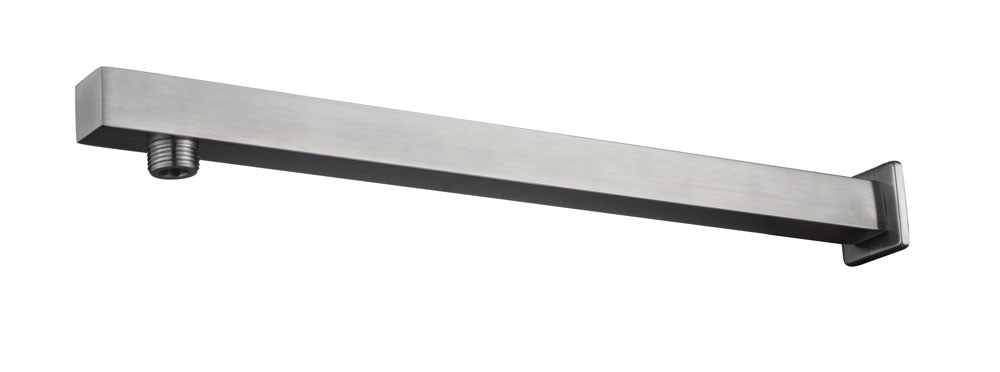 Wiesbaden 304 douchearm met muurbevestiging vierkant 40 cm geborsteld RVS